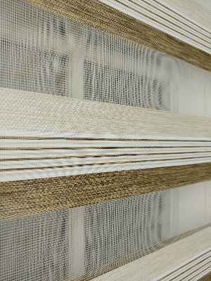 Krem - Kahve Zebra Perde Zarif Bambu- Krem-ekru-kahve