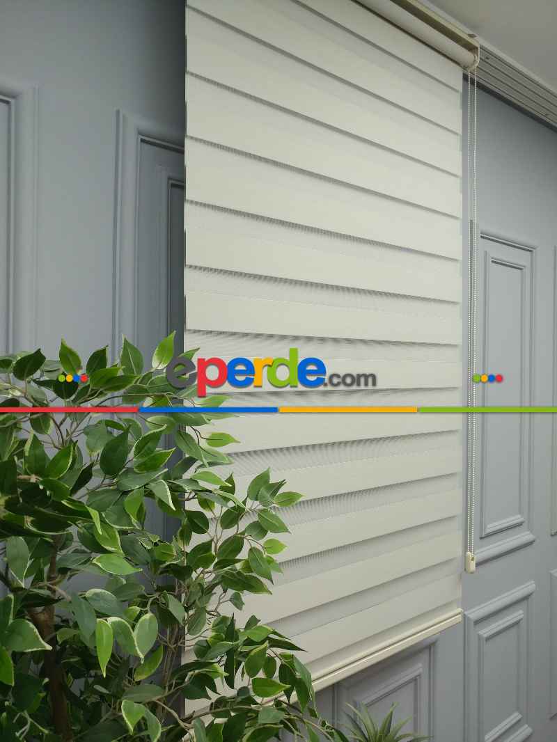 Karartma Zebra Perde - Blackout Zebra Perde-ışık Geçirmez Zebra Perde- Bej