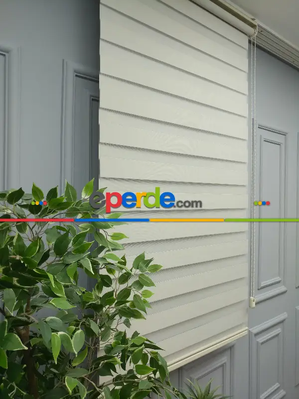 Salon Zebra Perde - Karartma Zebra Perde - Blackout Zebra Perde-ışık Geçirmez Zebra Perde- Bej