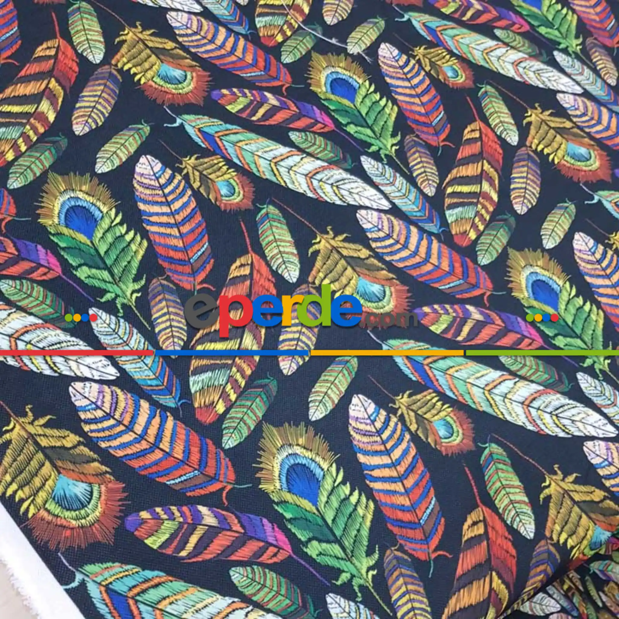 Tüy Desenli Fon Perde Evm316 -t - Kumaşı Kalındır Duck Bezi Değildir.- Siyah-Yeşil-Mavi-Kırmızı-Çok Renkli