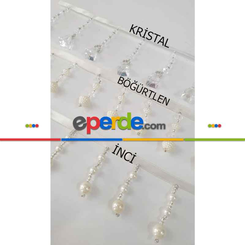 Yanki Kruvaze Tül Arı Peteği Tül Kristal İnci Boncuklu