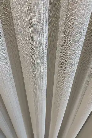 İnce Çizgili Ütü İstemez Kırışma Yapmaz Pırlanta Tül Perde - Kurşunlu Tül