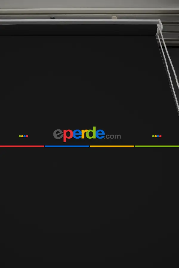 Salon Stor - Siyah Renk Lazer Kesim Mat Stor Perde (ister Düz - İster Lazer Kesimli Satın Alın)