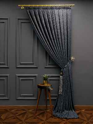 Gerçek Hasır Dokuma Salon Fon Perdesi 2021 Elite Series- Füme-mavi Grimsi