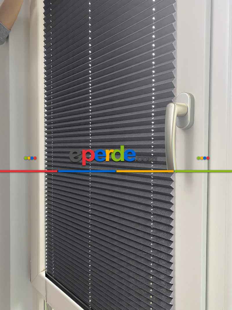 Mutfak - Plisel Perde, Füme Blackout Serisi Cam Balkon Perdesi 1. Kalite Matkapsız Montaj Yaylı Sistem