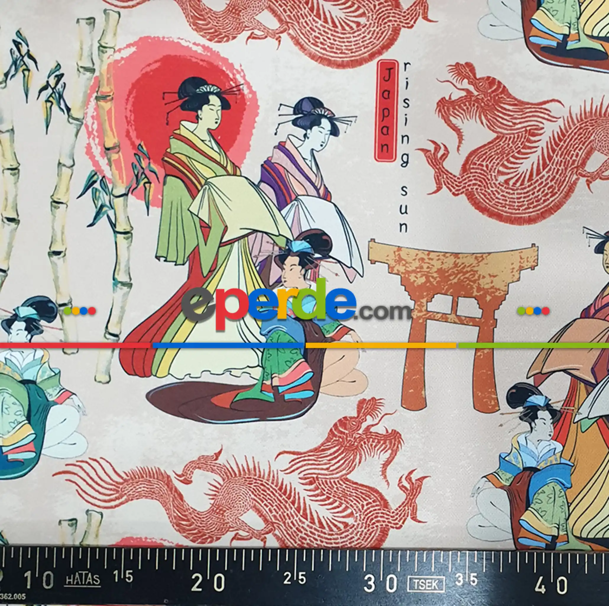 Japon Desenli Fon Perde Evm556 Kumaşı Kalındır Duck Bezi Değildir- Siyah-Kırmızı-Krem-Pembe-Turuncu-Açık Yeşil-Mavi Açık-Kahve