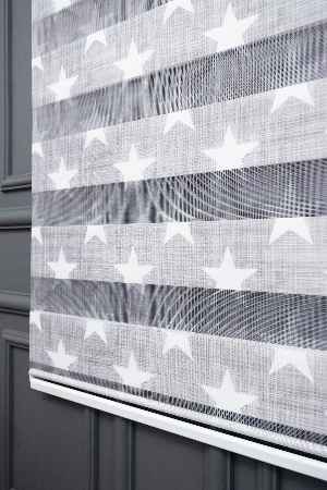 Trend Bebek - Çocuk - Genç Odası Zebra Perde Modelleri 2021- Gri Açık-ekru-su Yeşili