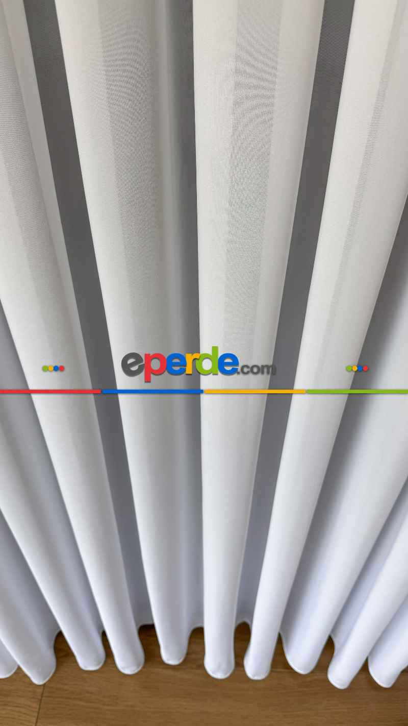 Yatak Odası Beyaz İpek Krep Düz Tül Perde, Premium Kalite Serisidir.