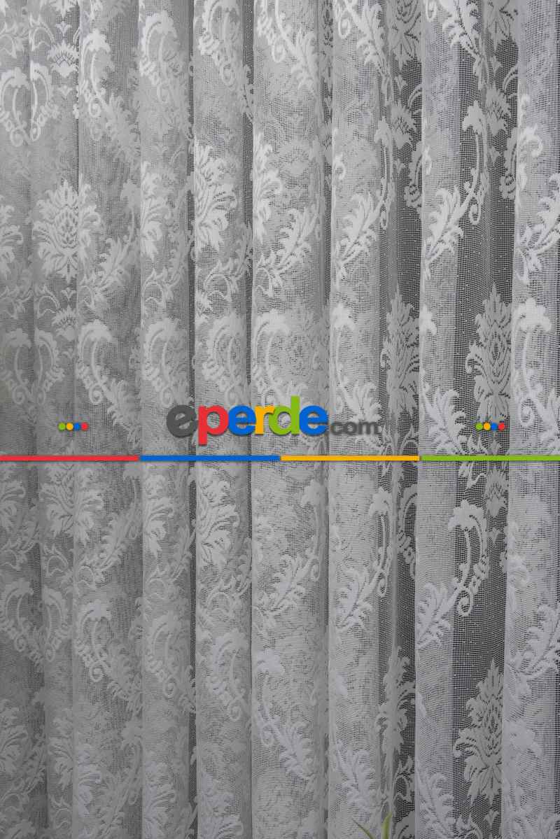 Damask Desen Örme Tül