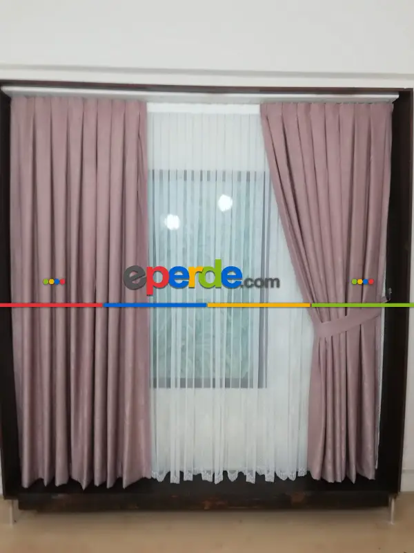 Soft Gül Kurusu Fon Perde- Gül Kurusu