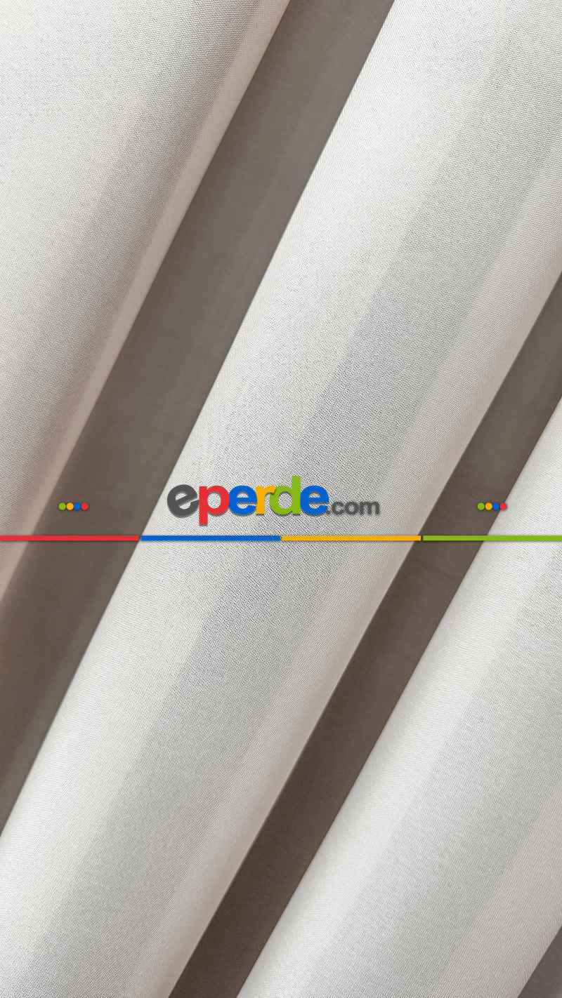 Yatak Odası Bej İpek Krep Düz Tül Perde - Premium Kalite Serisidir.