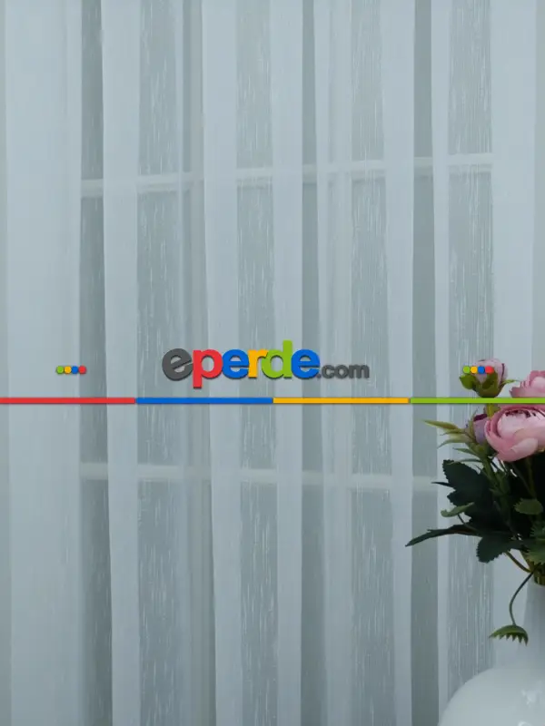 Düz Şantuk Hafif Keten Ekru Tül Ütü İstemez- Ekru - Kurşunlu Tül