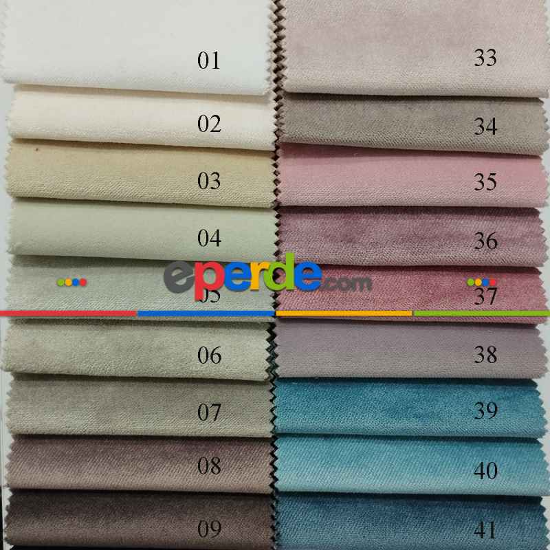 Kadife Dokuma Yarı Mat Kadife Renkli Fon Perde Çok Renkli - Dar Enli Kalın Kadife Perde