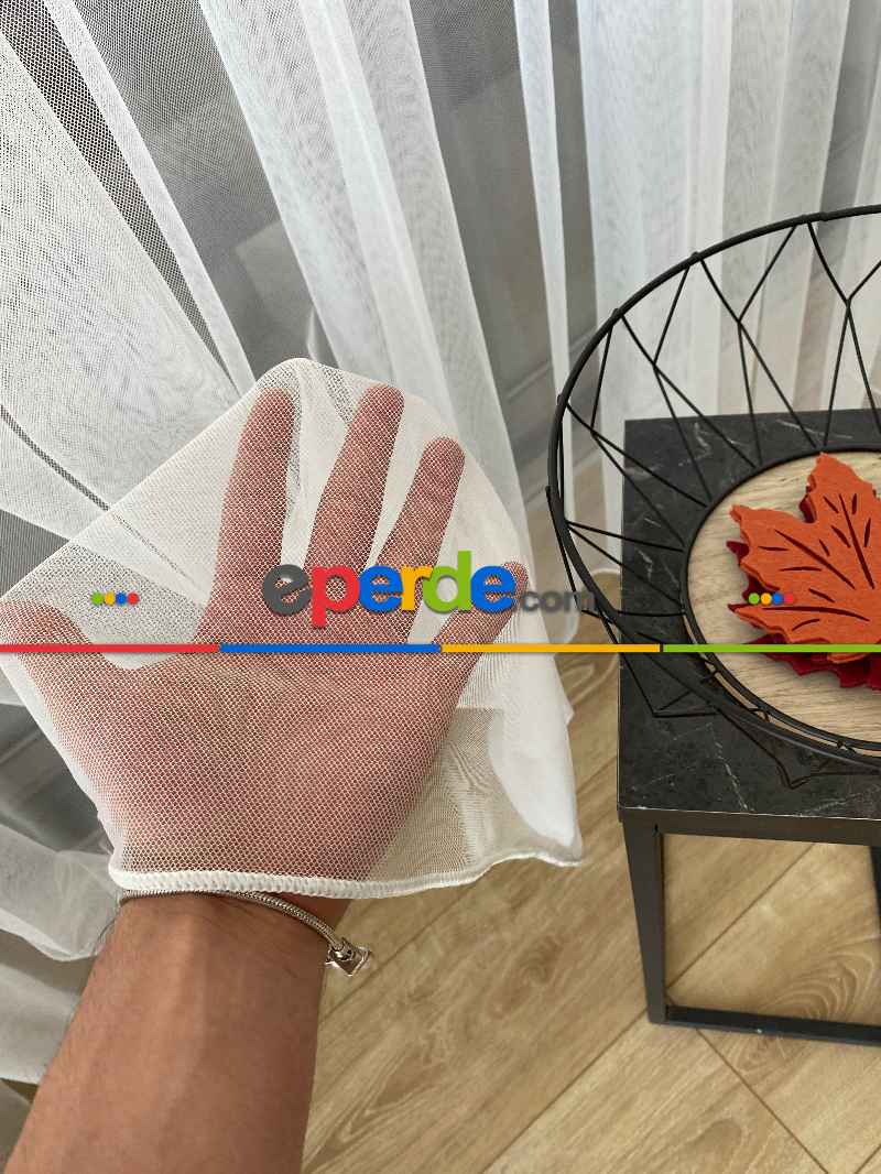 Mutfak - Düz Tül Dönergücü Petek Doku - Ekru ( Beyaza Yakın ) Orjinal Ürün, Etek Kurşunlu