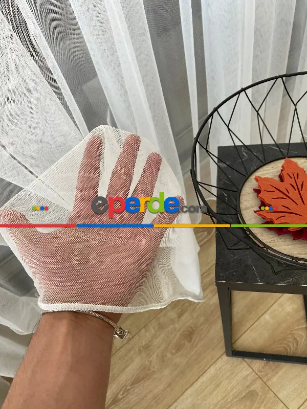 Kız ve Erkek Çocuk Odası Tül Perde - Ekru ( Beyaza Yakın ) Orjinal Ürün, Etek Kurşunlu