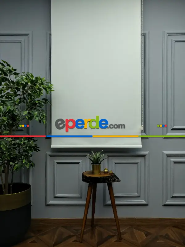 Salon Stor Perde - 2021 Sezonu - Saten Blackout Stor - Karartma Stor - Işık Geçirmez Stor- Ekru