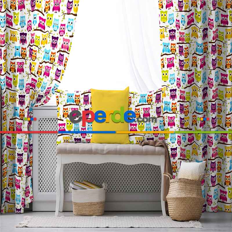 Çocuk Odası Fon Perde Evim K-127 Kumaşı Kalındır Duck Bezi Değildir