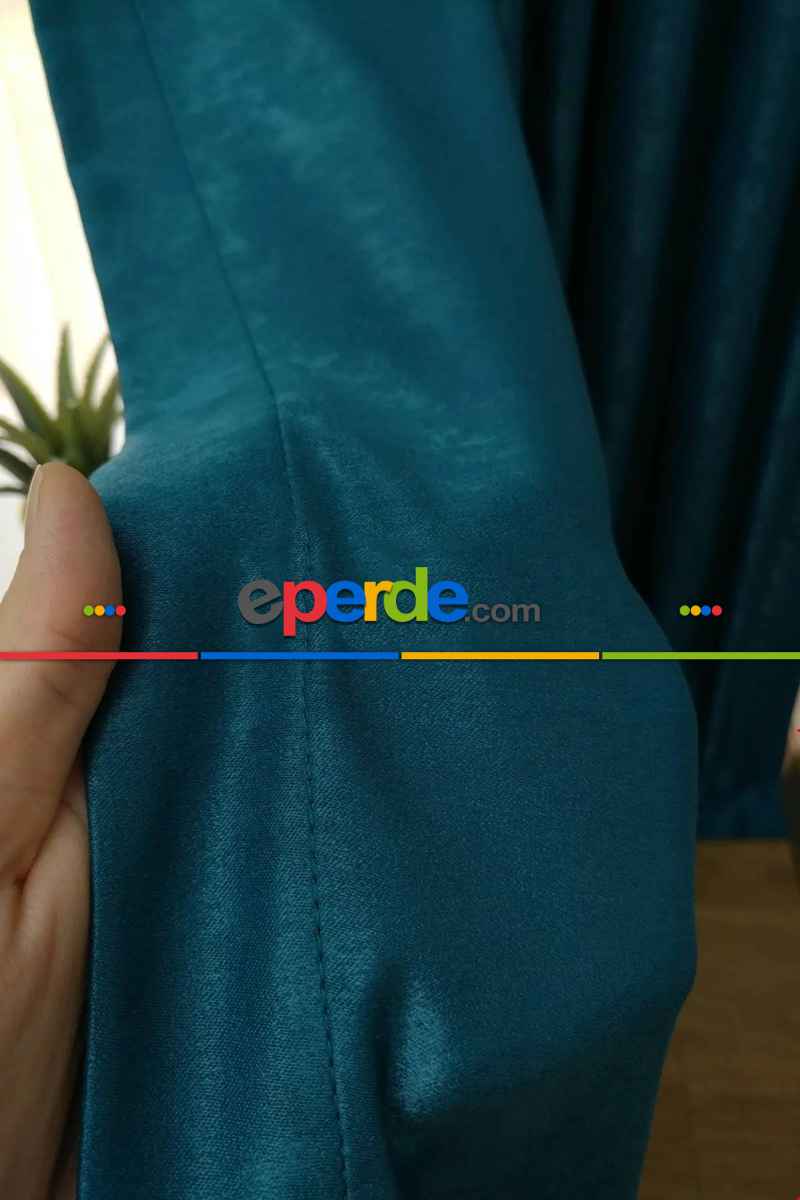 Soft Fon Perde Petrol Kumaş Kanat Yan Perde- Petrol Yeşili