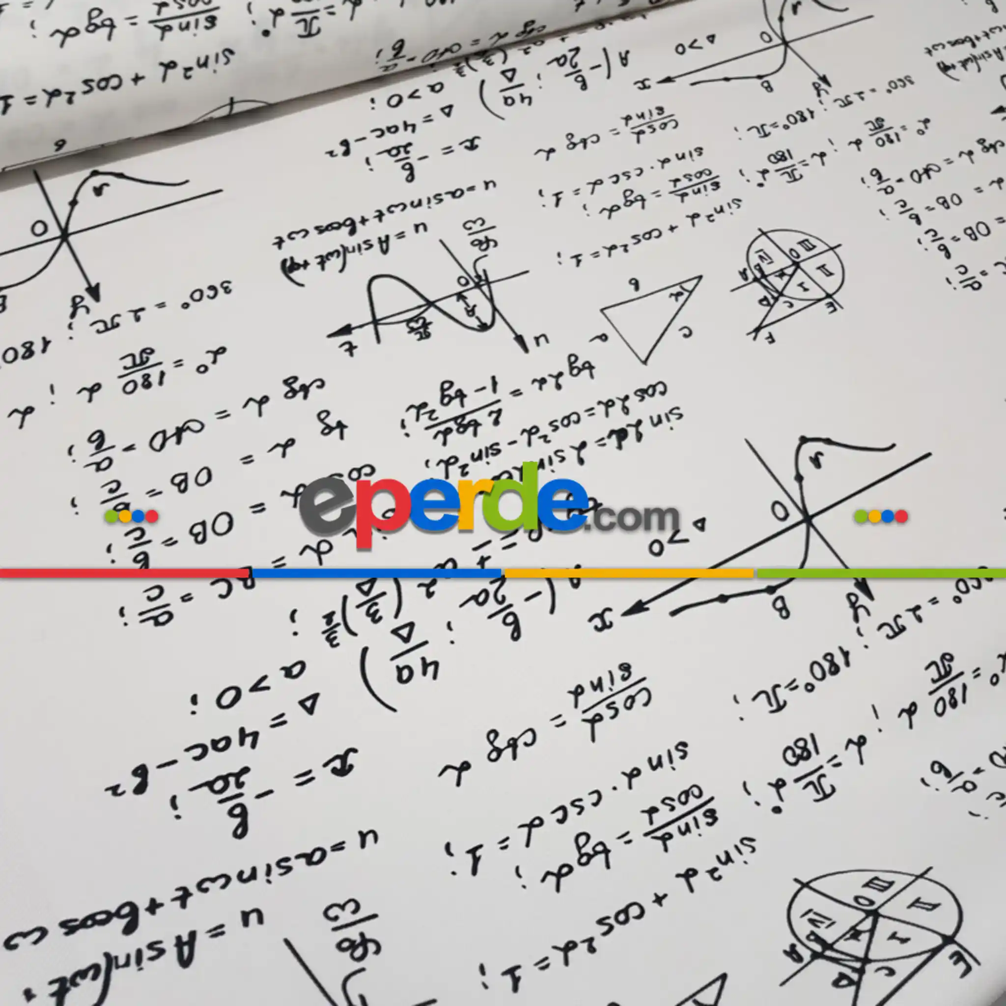 Matematik Formül Desenli Fon Perde Evm496 Kumaşı Kalındır Duck Bezi Değildir- Siyah-Beyaz