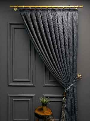 Gerçek Hasır Dokuma Salon Fon Perdesi 2021 Elite Series- Füme-mavi Grimsi