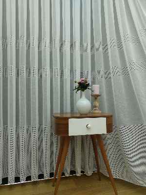 Keten Tül Gramajlı Perde- Ekru - Kurşunlu Tül