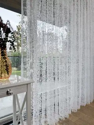 Desenli Fransız Dantel Örme Tül Perde, Desenli Ütü İstemeyen Tül