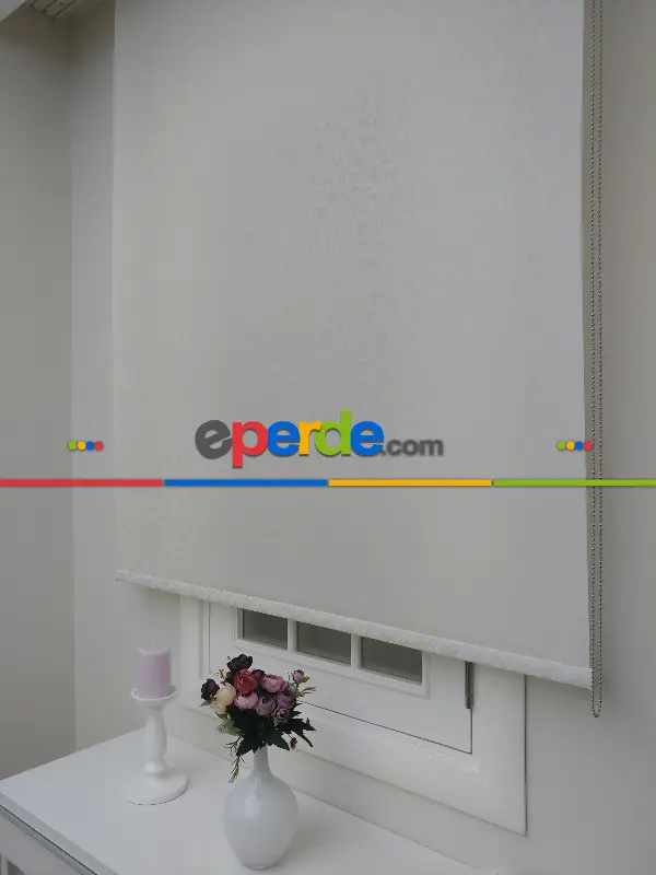 Salon Stor - Altın Simli Desenli Stor- Beyaz-altın Simli- Çok Renkli 2