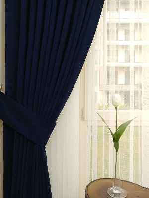 Lacivert Düz Fon Perde Kumaşı Dökümlü- Lacivert