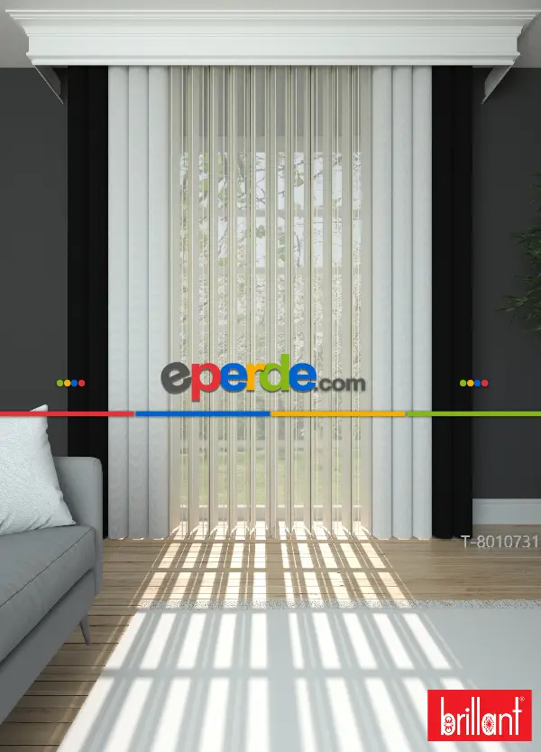 Brillant Akıllı Tül Siyah-beyaz Perde Tül Dikey Zebra Perde Düz 1. Kalite