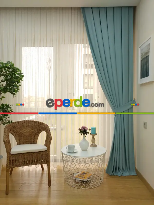 Yatak Odası - Soft Mint Yeşili Fon Perde (180)- Mint