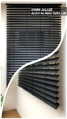Mutfak Ahşap Jaluzi Perde- Antrasit
