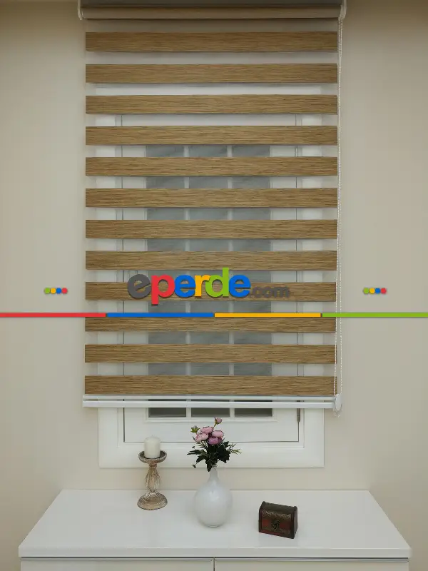 #üreticifirma %40 İndirimli Lüx Bambu Zebra Perde Ahşap Görünümlü