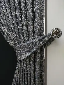 Patine Desenli Krem Antresit Desenli Jakar Fon Perde (180cm En)- Antrasit