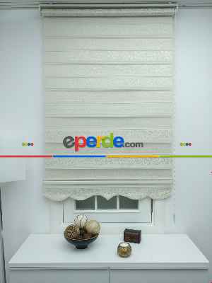 Jakarlı Zebra Perde Bdz-21- Krem-altın Simli