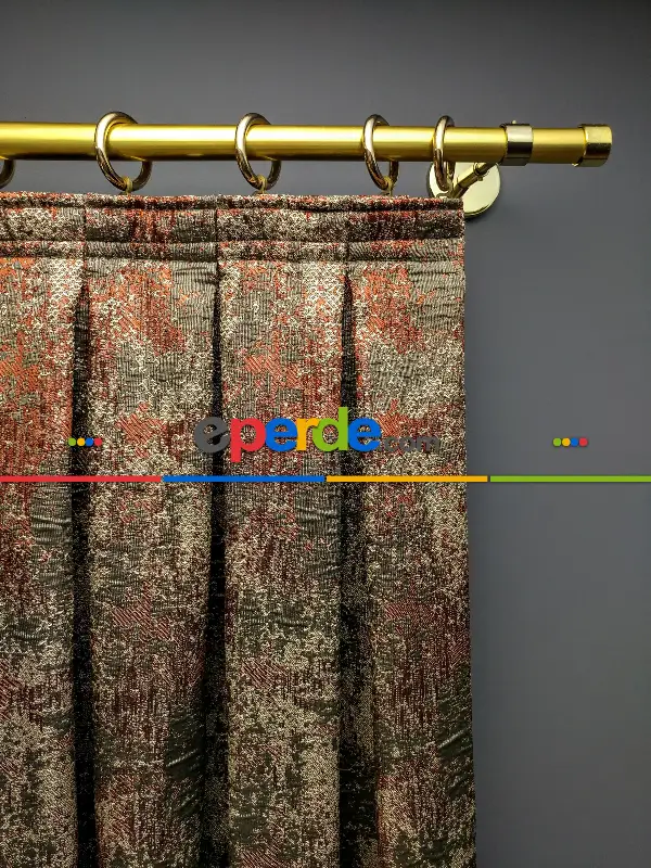 Modern Desenli Jakarlı Salon Fon Perdesi 2021 Series Özel Renkler- Bej-bordo-gri Açık-kiremit Rengi-turkuaz Yeşili Ara Renk