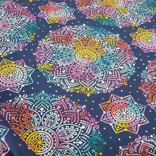 Genç Odası - Damask Desenli Fon Perde Evm789 Kumaşı Kalındır Duck Bezi Değildir- Beyaz-Mavi Koyu