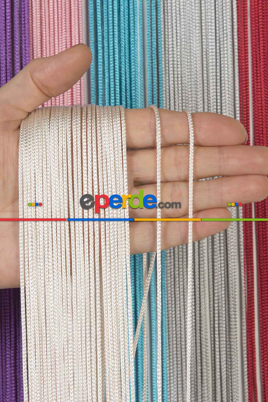 Kalın Zincir Serisi İp Perde Krem- Krem