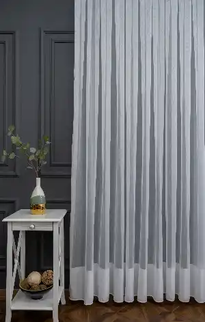 Etek Bantlı Dökümlü Ütü İstemeyen Tül - İtinalı Dikiş Garantisi - Kurşunlu Tül