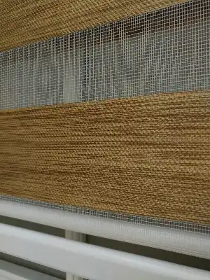 Lüx Bambu Zebra Perde Ahşap Görünümlü - Açık Taba- Taba