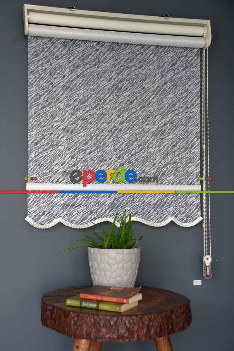 Halim Perdesan Dacuz-200 Beyaz Renk Etekli Veya Eteksiz Çift Mekanizmalı Tül Stor Perde