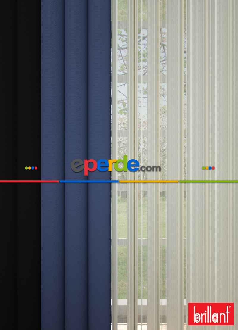 Brillant Akıllı Tül Siyah-mavi Perde Tül Dikey Zebra Perde Düz 1. Kalite