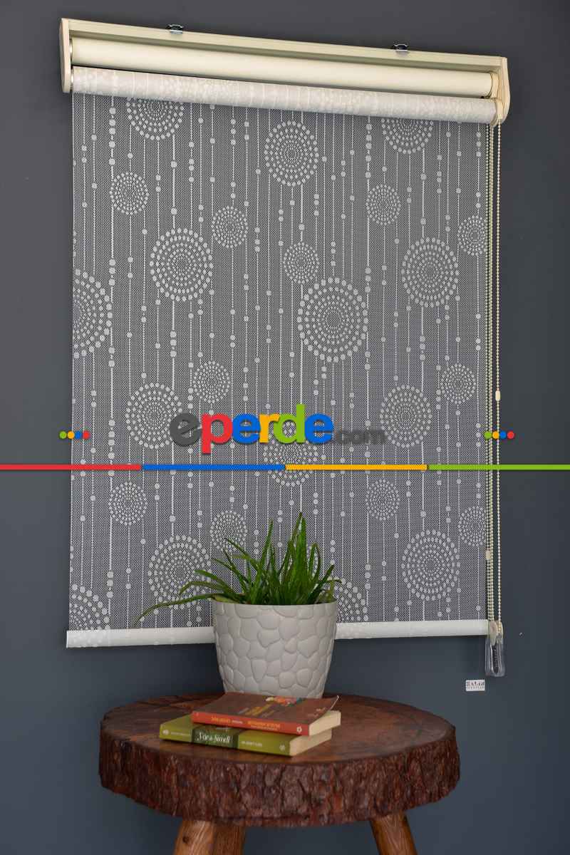 Halim Perdesan Dacuz-208 Beyaz Renk Etekli Veya Eteksiz Çift Mekanizmalı Tül Stor Perde