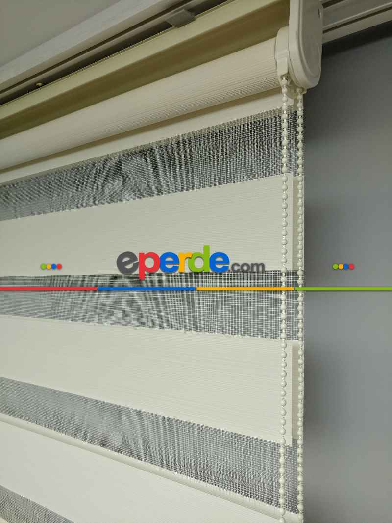 2025 Sezonu - Zebra Perde - Bambu Zebra Perde- Bej-krem Koyu