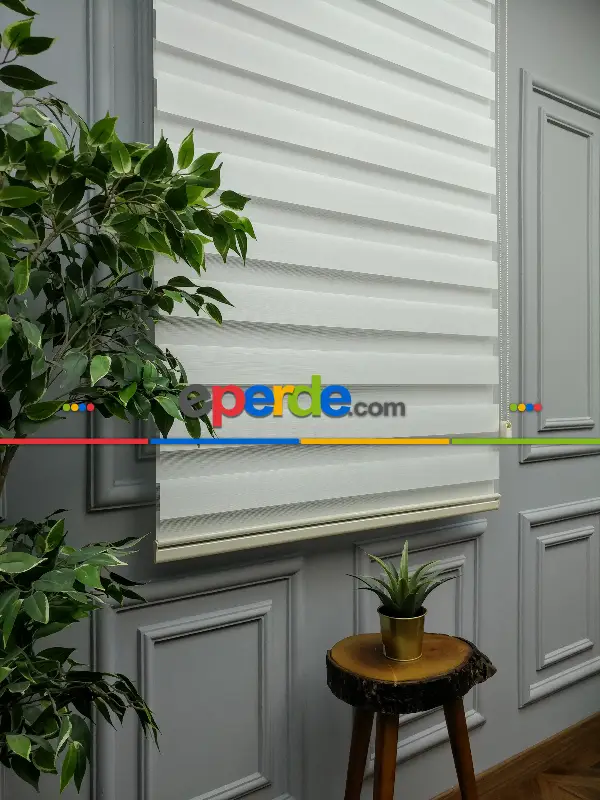 Salon Zebra Perde - 2021 Sezonu - Zebra Perde - Bambu Zebra Perde- Krem