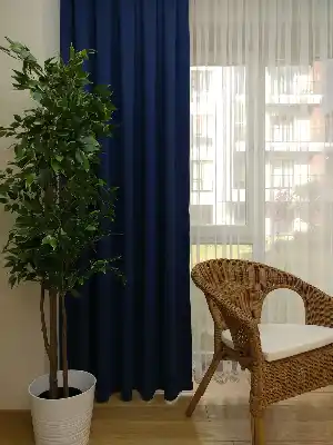 Açık Lacivert Fon Perde- Lacivert