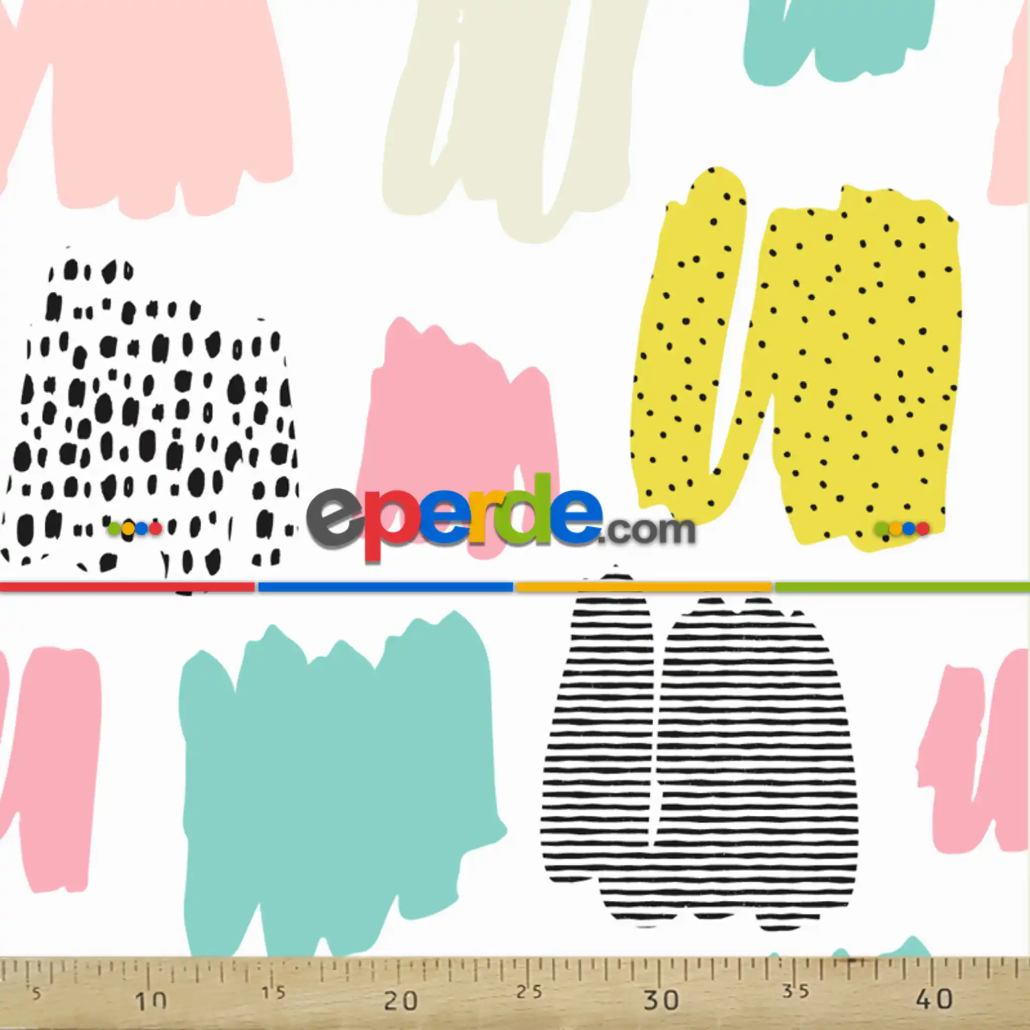 Suluboya Desenli Fon Perde Evm996-1 Kumaşı Kalındır Duck Bezi Değildir- Siyah-Sarı-Beyaz-Pembe