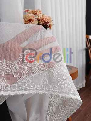 Etek Ucu Nakış İşlemeli Tül Perde