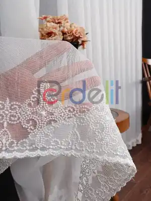 Etek Ucu Nakış İşlemeli Tül Perde