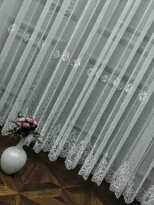 Grek Brode Desenli Brode Tül Perde (yeni Sezon)- Ekru