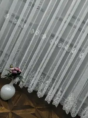 Grek Brode Desenli Brode Tül Perde (yeni Sezon)- Ekru